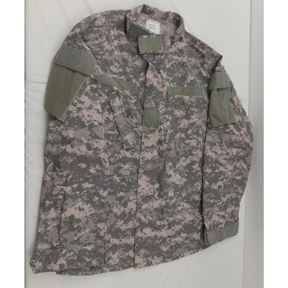 US Army Military Issue Jacket Large Regular Full Zip Green Digital Camo Shirt